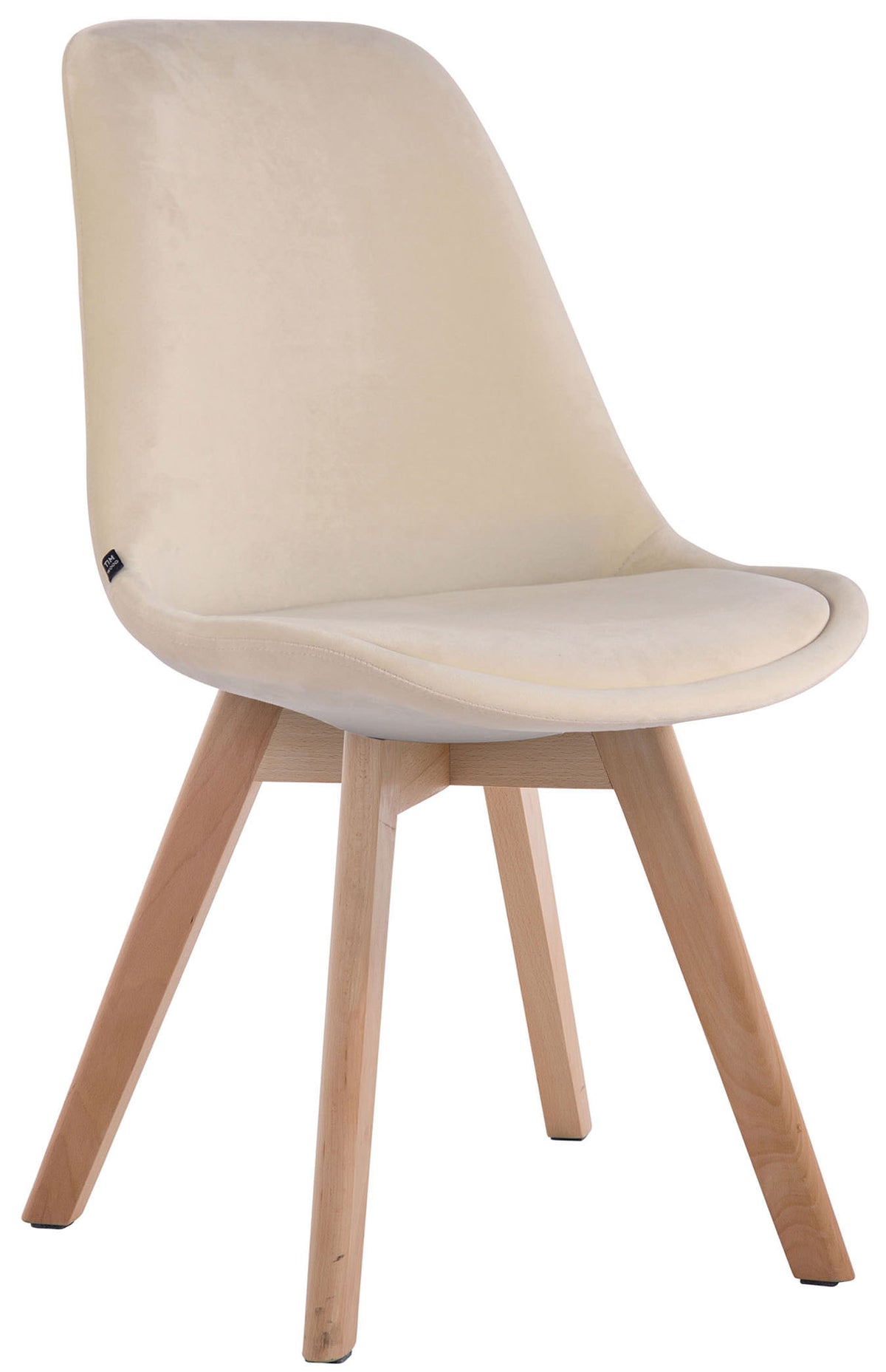Eetkamerstoel Borneo V2 fluweel creme,natura creme