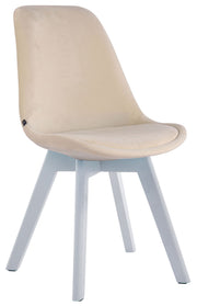 Eetkamerstoel Borneo V2 fluweel creme,wit creme