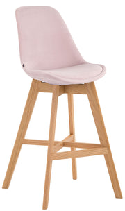 Barkruk Cannes Fluweel roze,natura pink