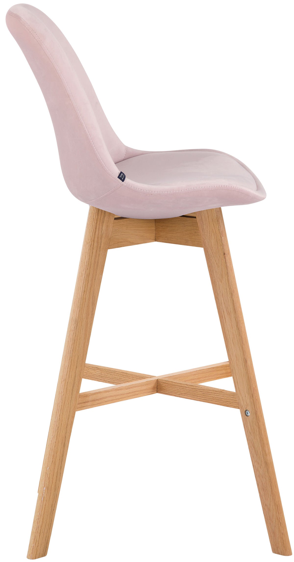 Barkruk Cannes Fluweel roze,natura pink