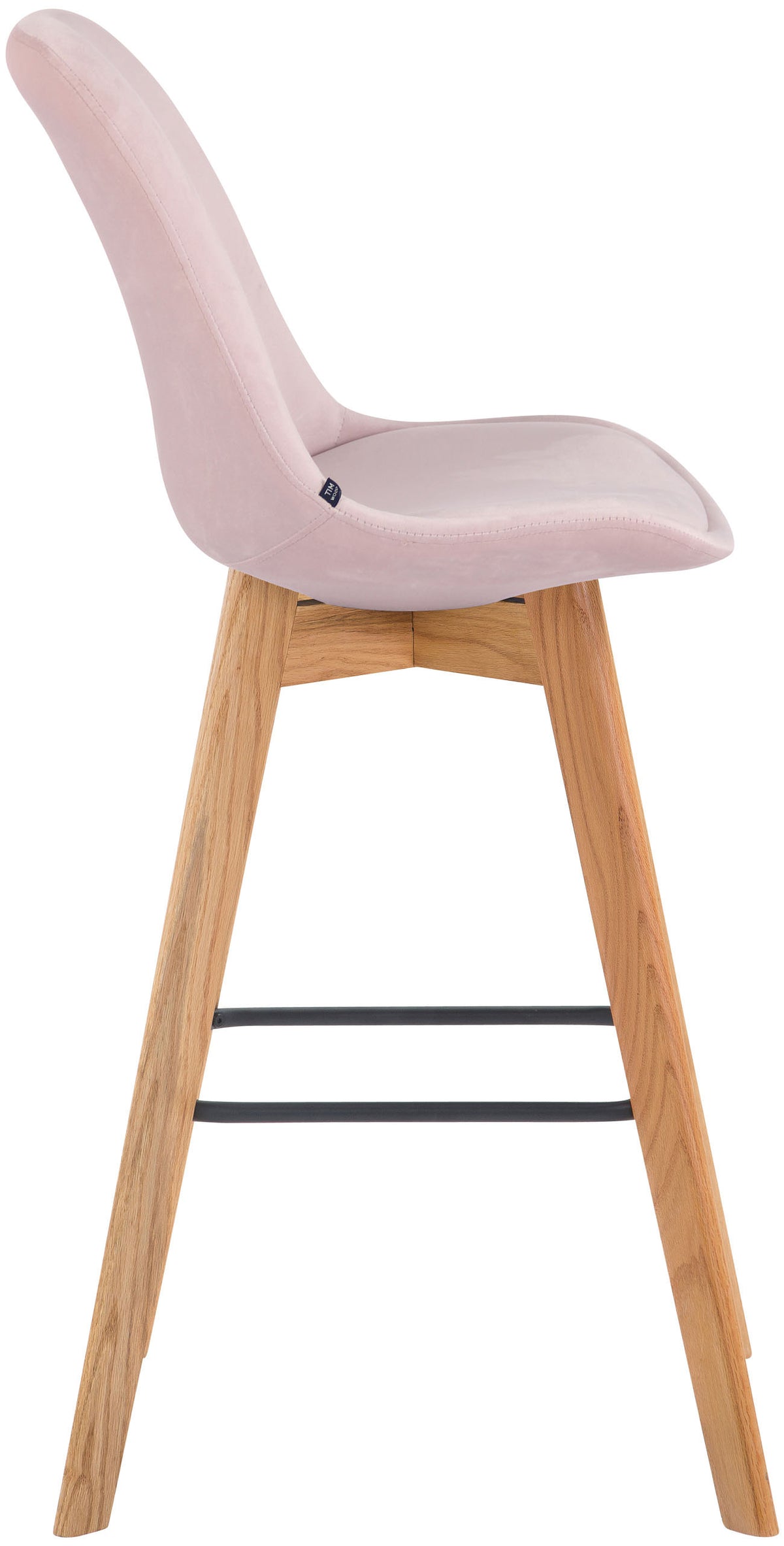 Barkruk Metz fluweel roze,natura pink