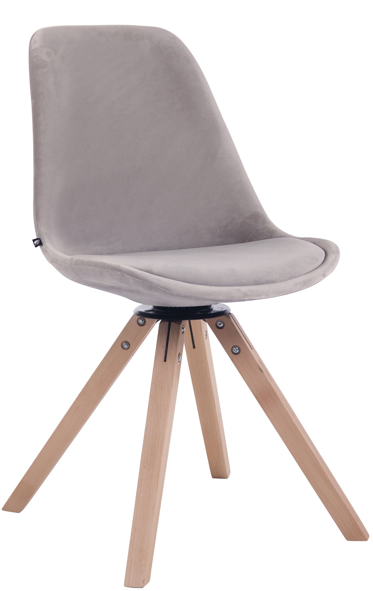 Eetkamerstoel Troyes fluweel vierkant frame natura,grijs grau