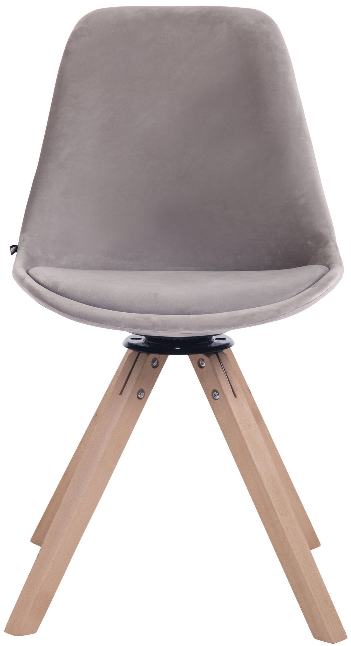 Eetkamerstoel Troyes fluweel vierkant frame natura,grijs grau