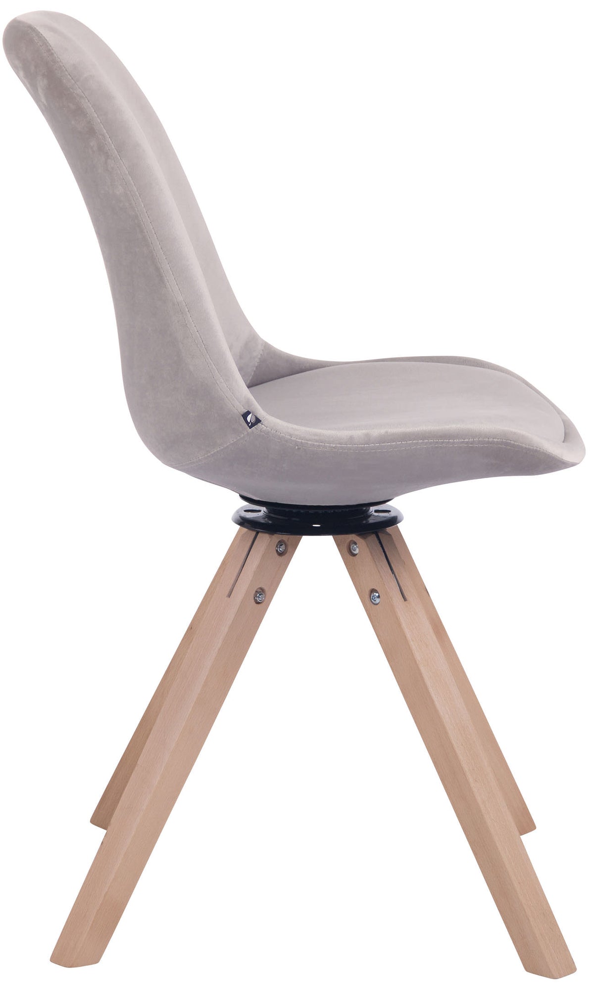 Eetkamerstoel Troyes fluweel vierkant frame natura,grijs grau