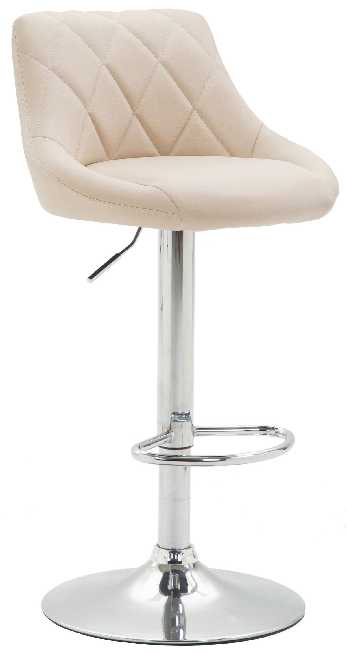 Barkruk Lazio Kunstleer creme,chroom creme