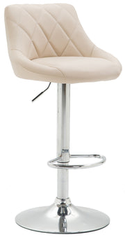 Barkruk Lazio Kunstleer creme,chroom creme