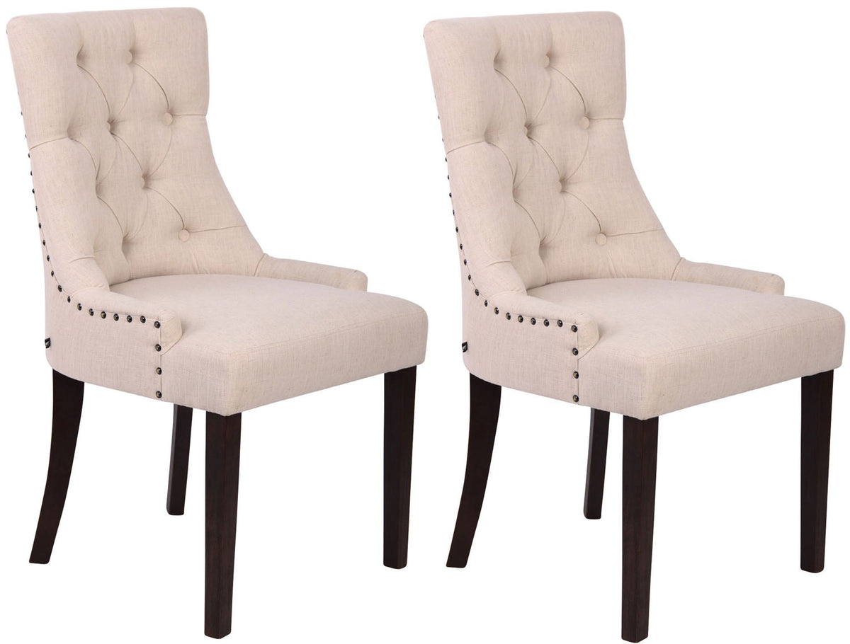 Set van 2 eetkamerstoelen Aberdeen antiek,creme creme
