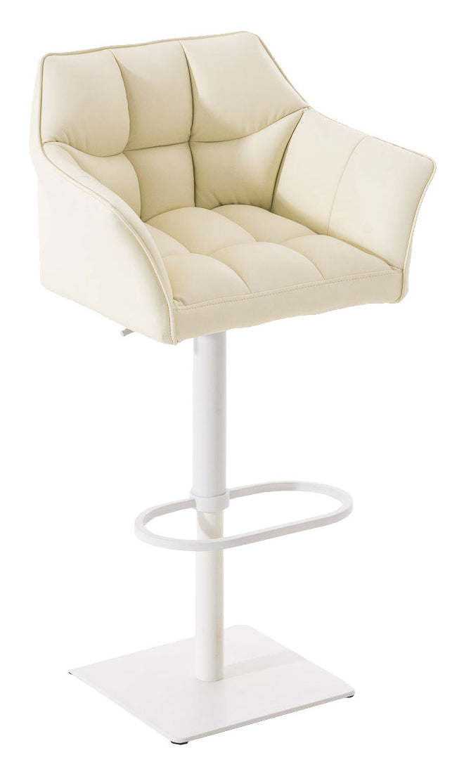2er Set Barhocker Damaso Kunstleder weiß creme