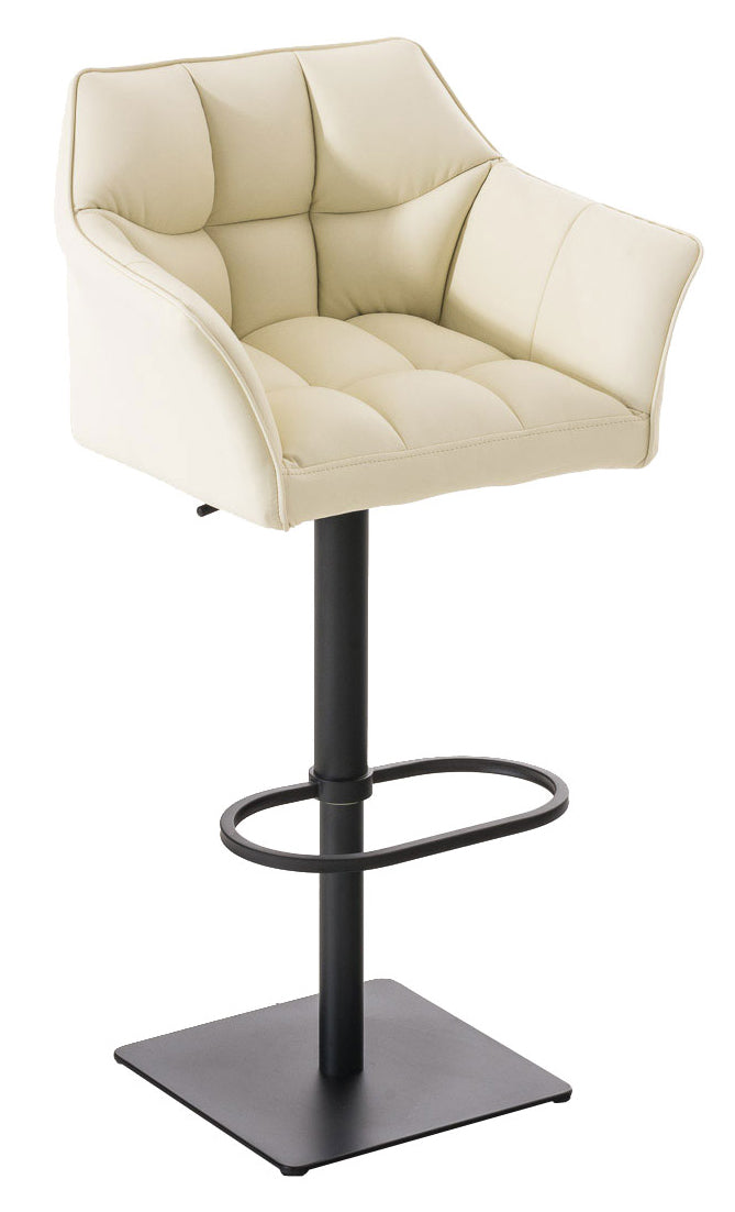 2er Set Barhocker Damaso Kunstleder schwarz creme