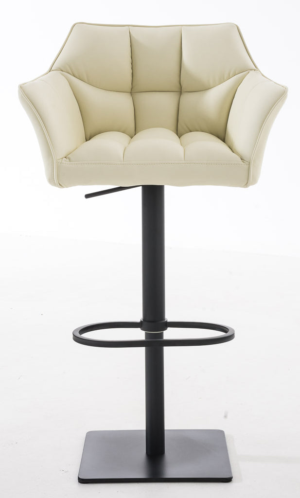 2er Set Barhocker Damaso Kunstleder schwarz creme