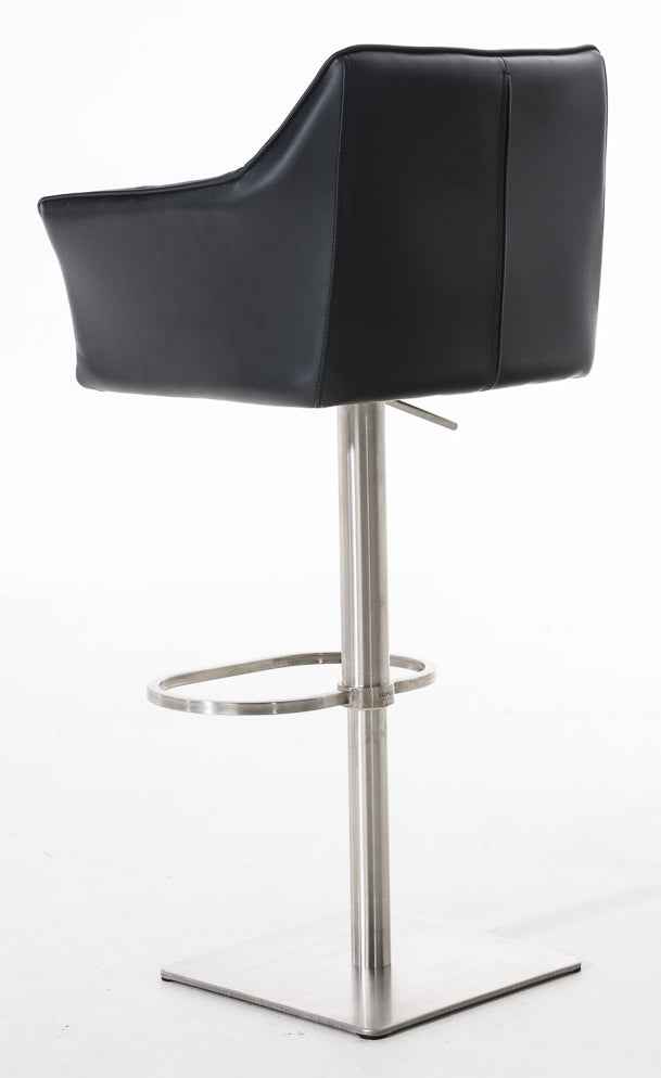 2er Set Barhocker Damaso Kunstleder edelstahl schwarz