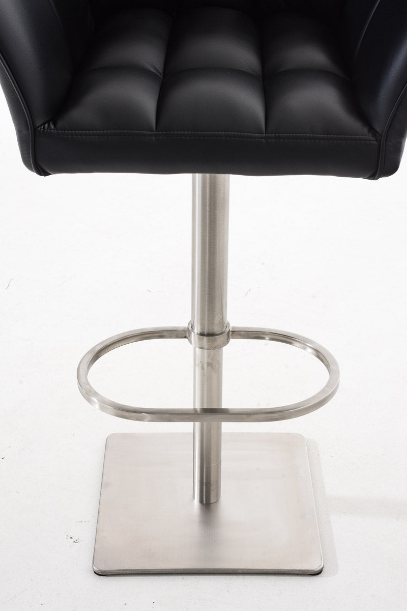 2er Set Barhocker Damaso Kunstleder edelstahl schwarz