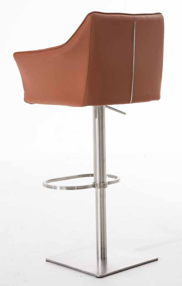2er Set Barhocker Damaso Kunstleder edelstahl hellbraun