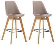 Set van 2 barkrukken Metz Stof taupe,natura taupe