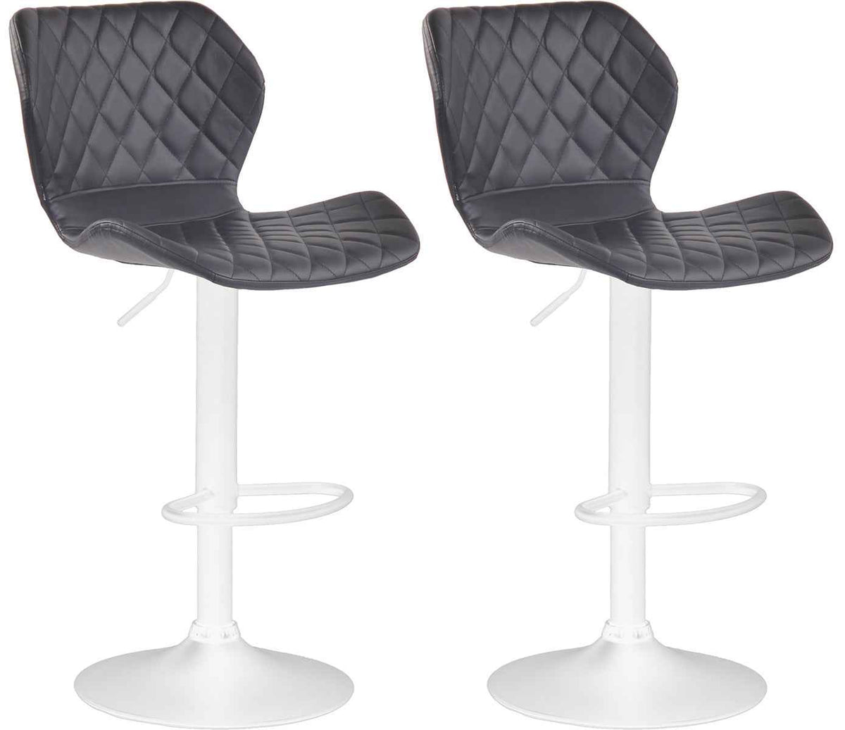 Set van 2 barkrukken Cork kunstleer zwart,wit schwarz