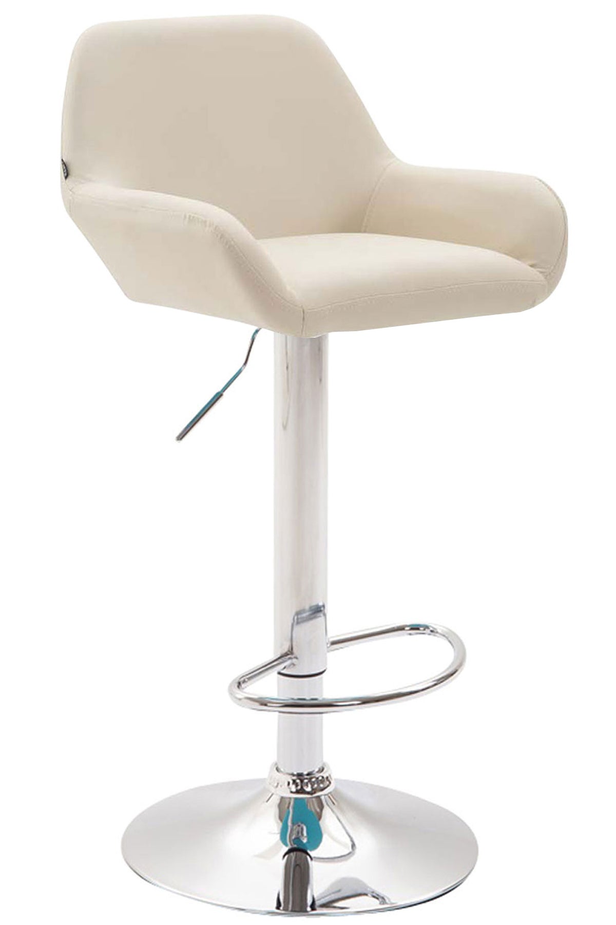 Set van 2 barkrukken Braga kunstleer creme,chroom creme