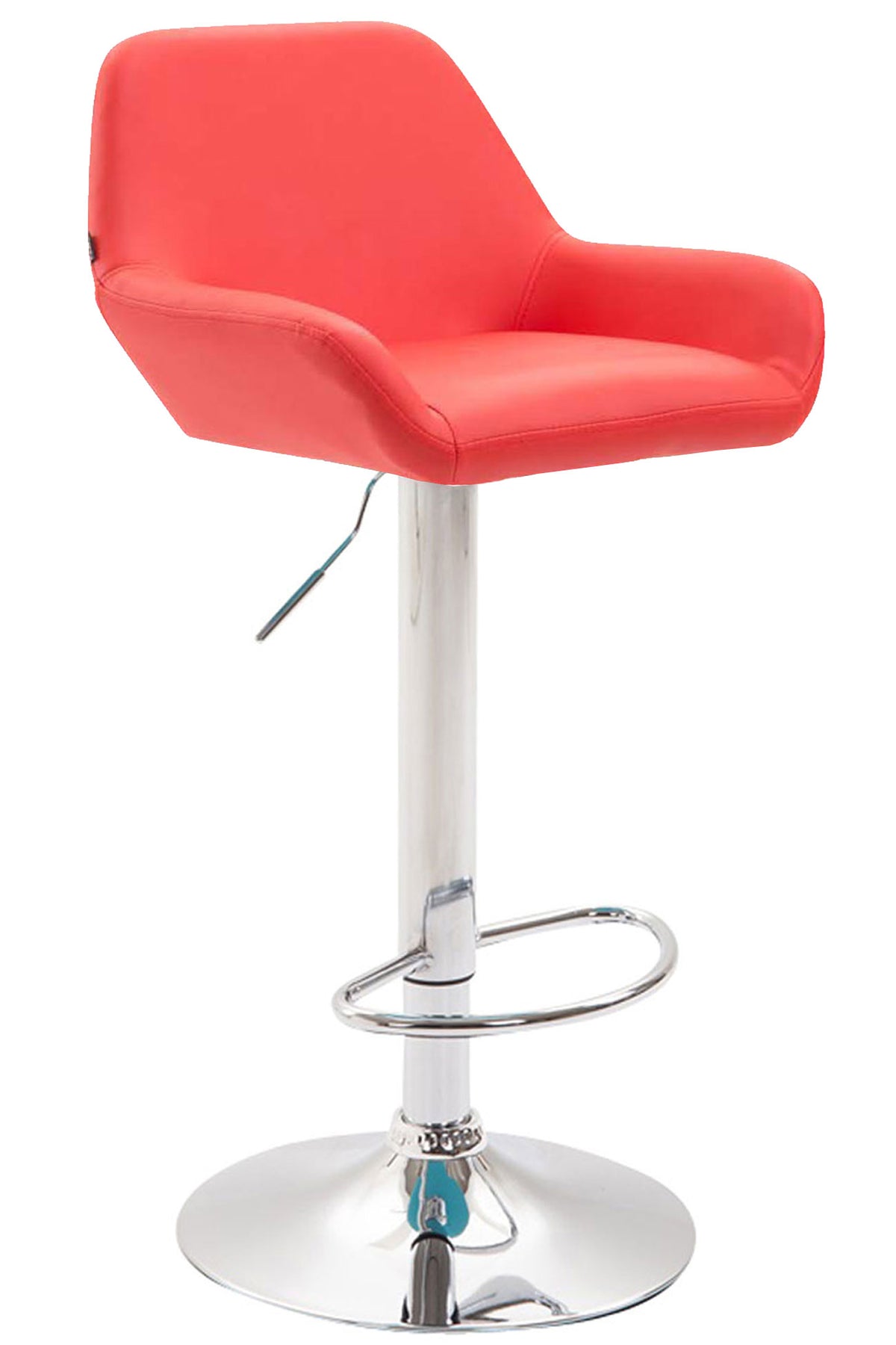 Set van 2 barkrukken Braga kunstleer rood,chroom rot