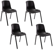 Set van 4 stapelstoelen Nowra zwart schwarz