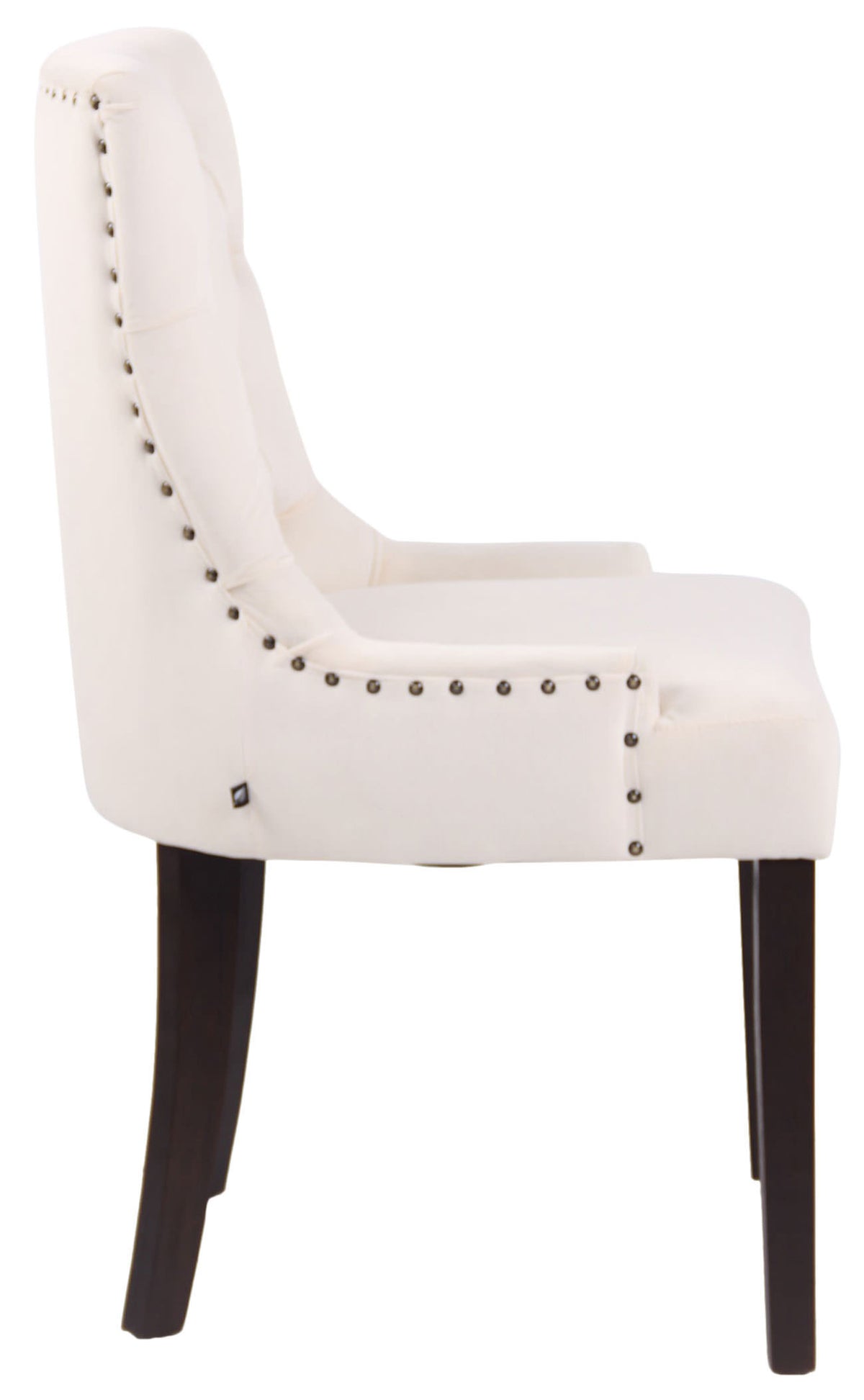 Set van 4 eetkamerstoelen Aberdeen Fluweel creme,antiek creme