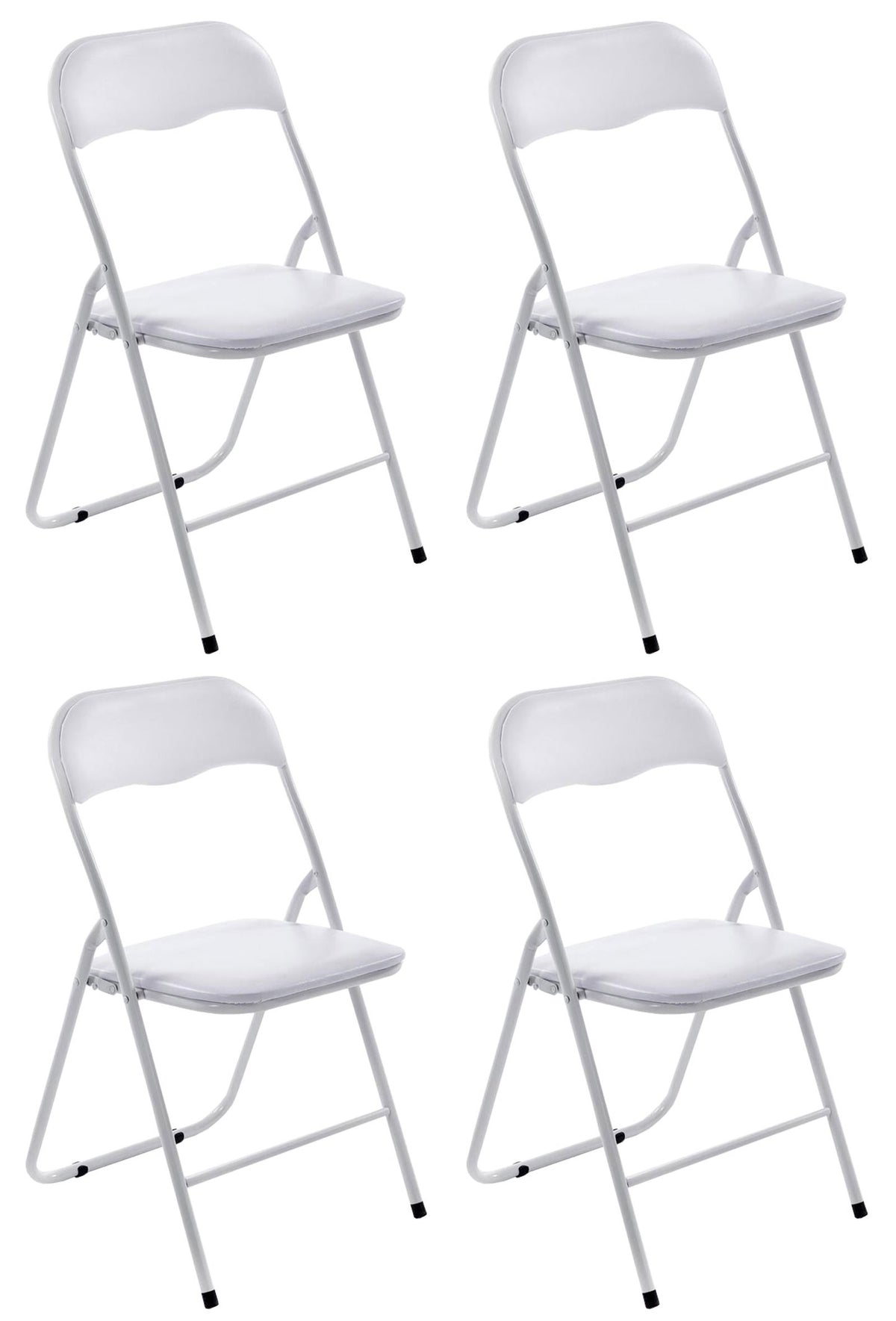 Set van 4 klapstoelen Felix wit/wit weiß/weiß