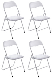 Set van 4 klapstoelen Felix wit/wit weiß/weiß
