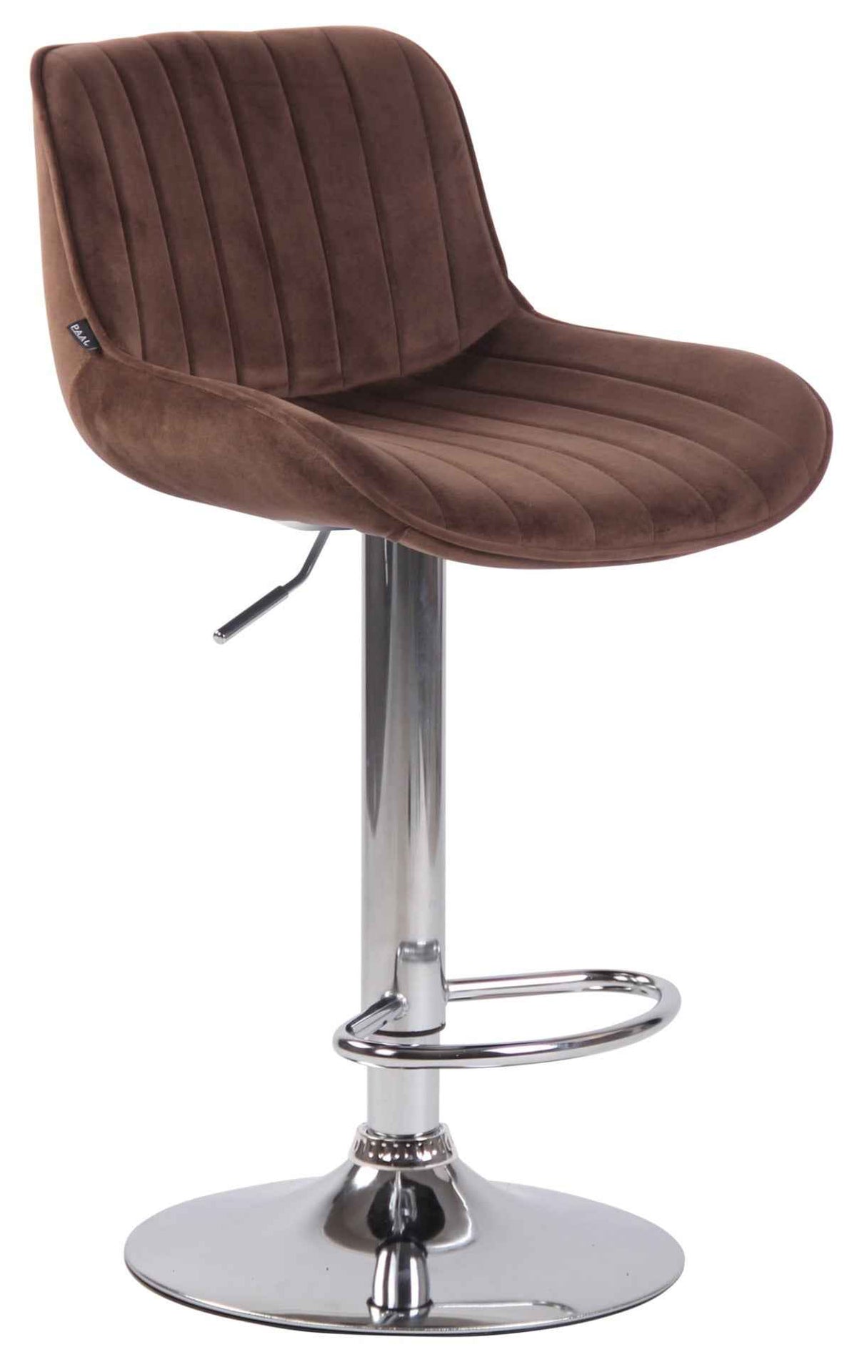 Barkruk Lentini fluweel bruin,chroom braun