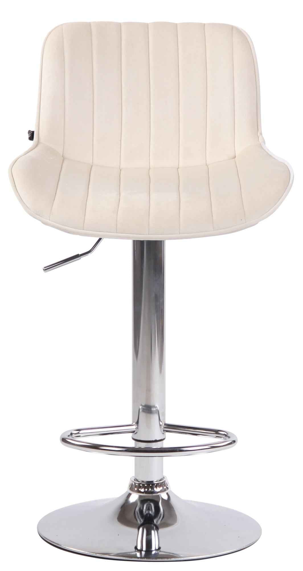 Barkruk Lentini fluweel creme,chroom creme