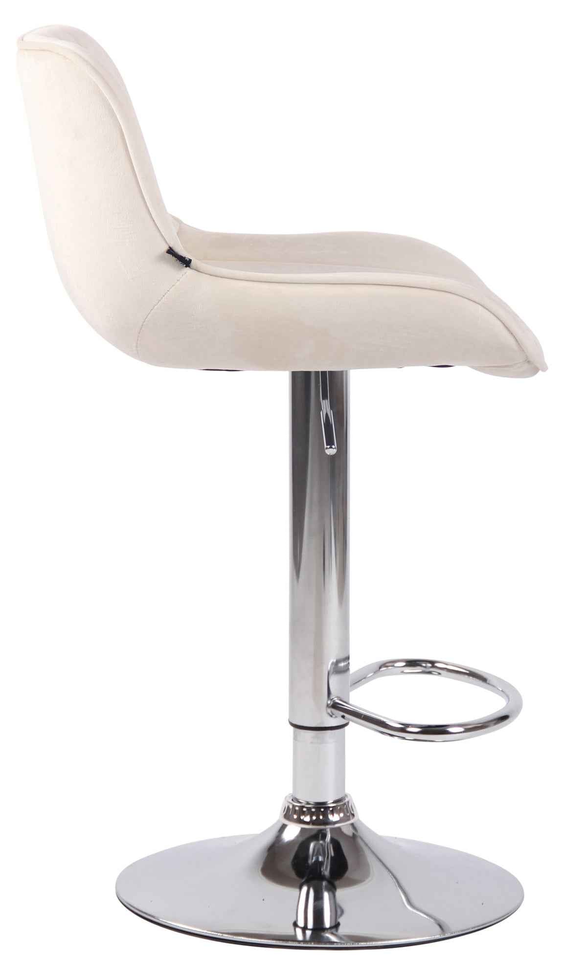 Barkruk Lentini fluweel creme,chroom creme