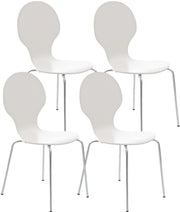 Set van 4 stapelstoelen Diego wit weiß