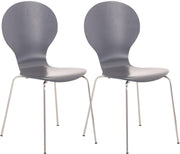 Set van 2 stapelstoelen Diego grijs grau