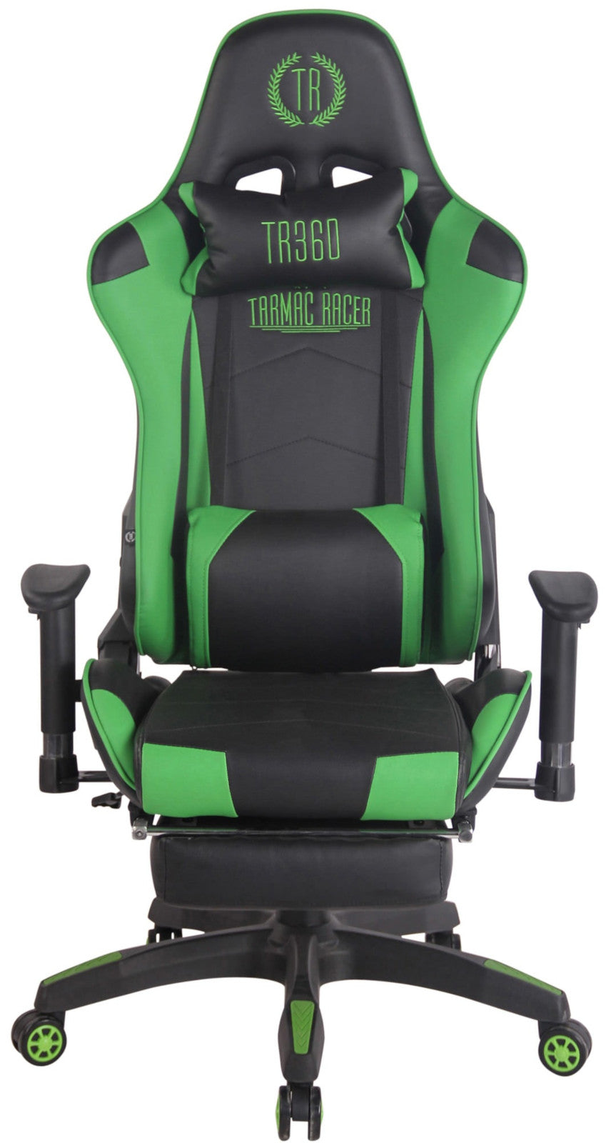 Racing bureaustoel XL Turbo met voetsteun zwart/groen,Kunstleer schwarz/grün