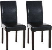 Set van 2 Eetkamerstoel Ina Kunstleer zwart,donkerbruin schwarz
