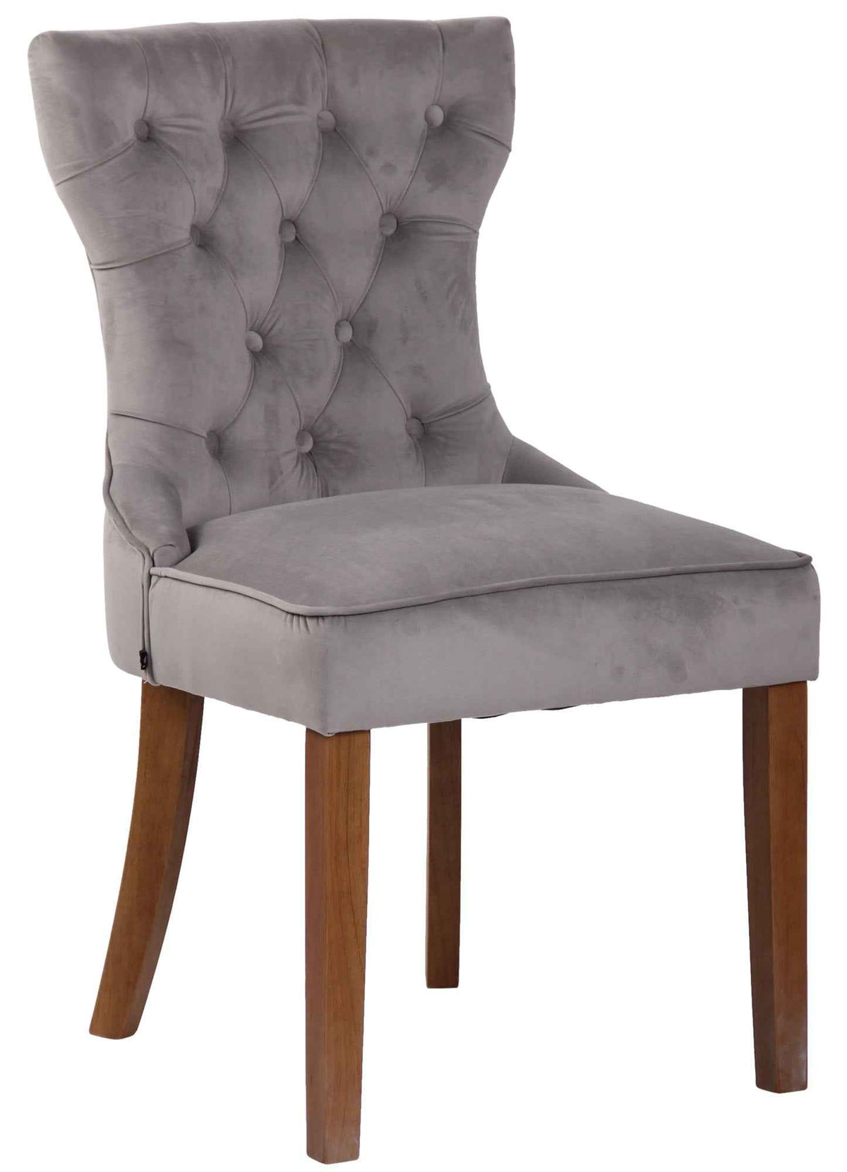 Set van 4 Eetkamerstoelen Franca - Fluweel grijs,antiek licht grau