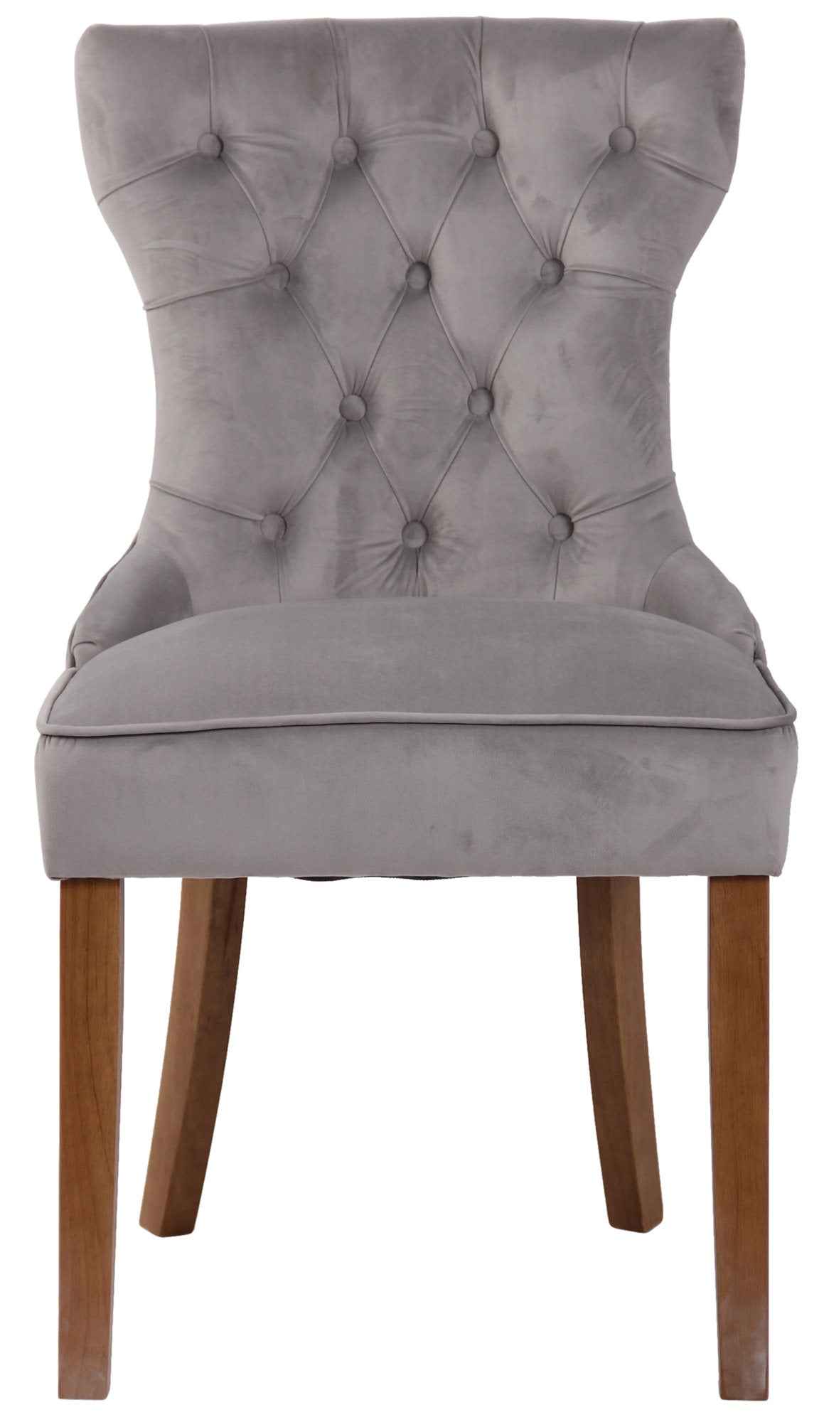 Set van 4 Eetkamerstoelen Franca - Fluweel grijs,antiek licht grau