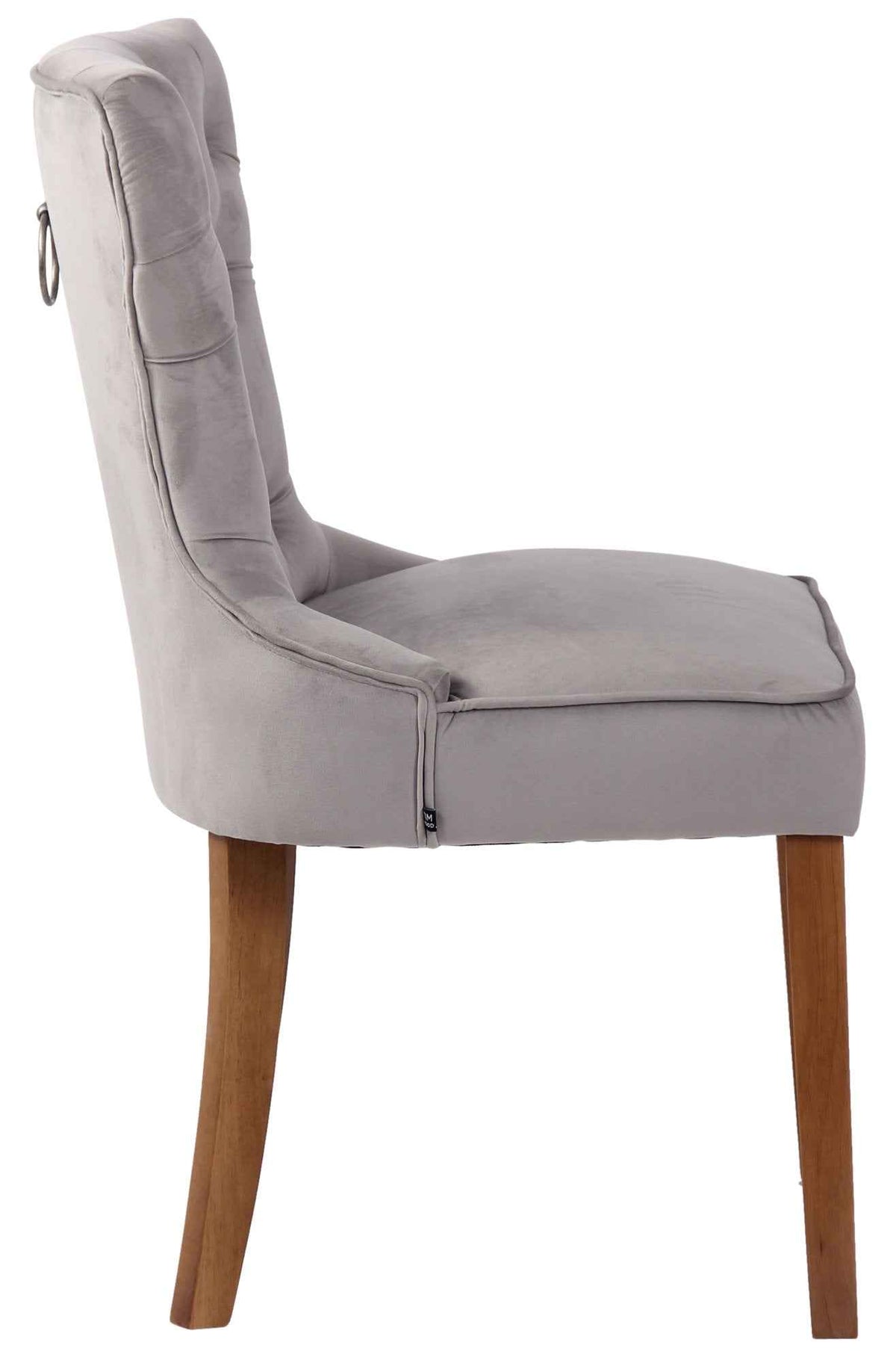 Set van 4 Eetkamerstoelen Franca - Fluweel grijs,antiek licht grau