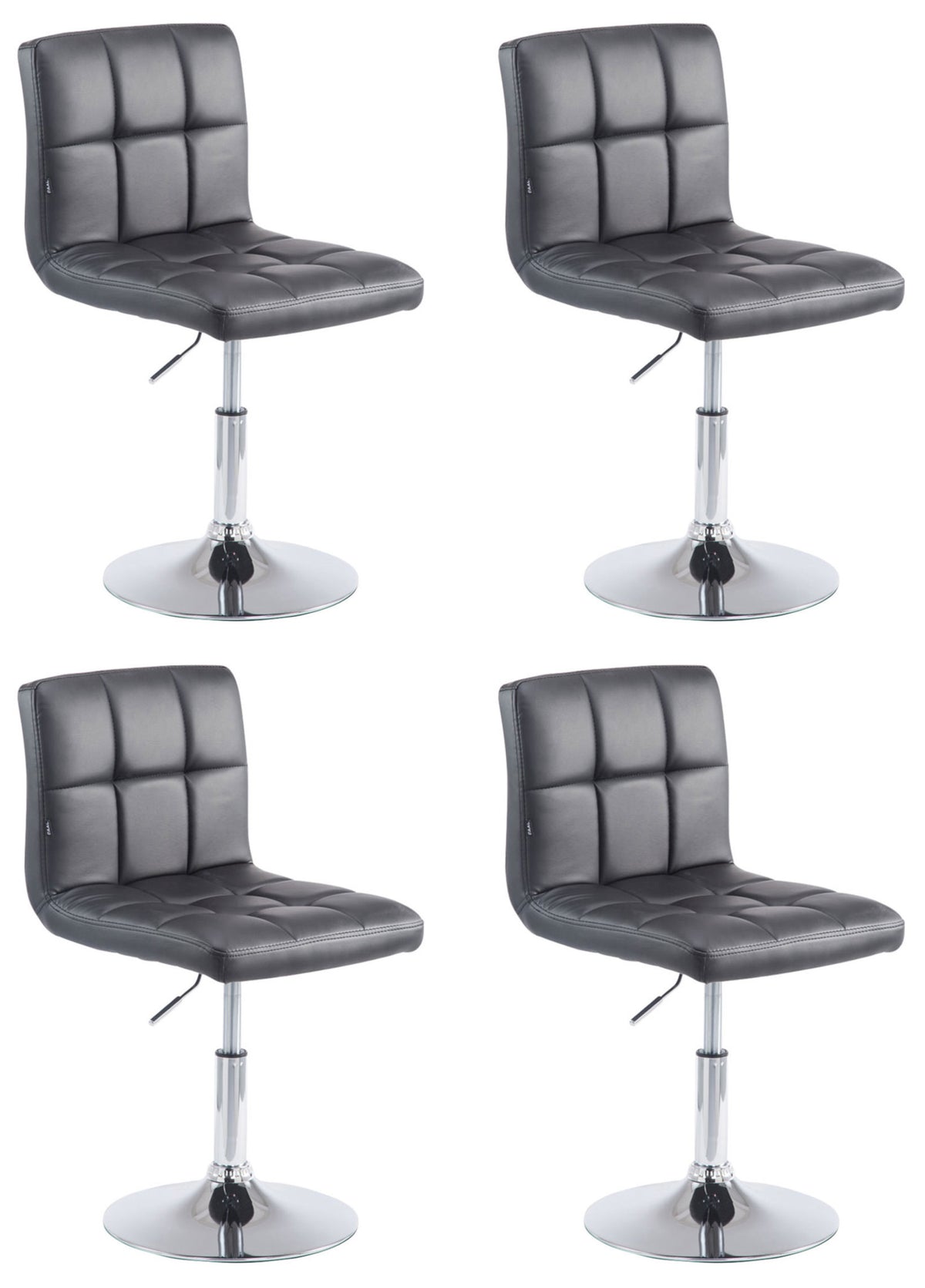Set van 4 Lounger Palma - Kunstleer zwart schwarz