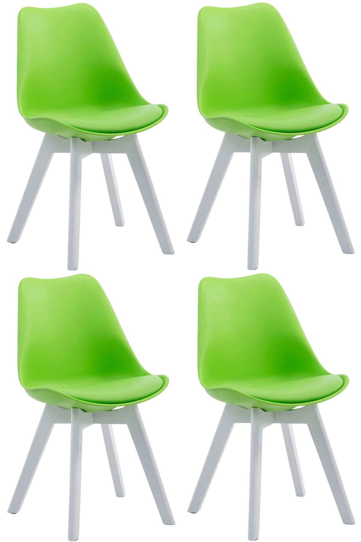 Set van 4 Eetkamerstoelen Borneo - Kunstleer groen,wit grün