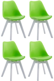Set van 4 Eetkamerstoelen Borneo - Kunstleer groen,wit grün