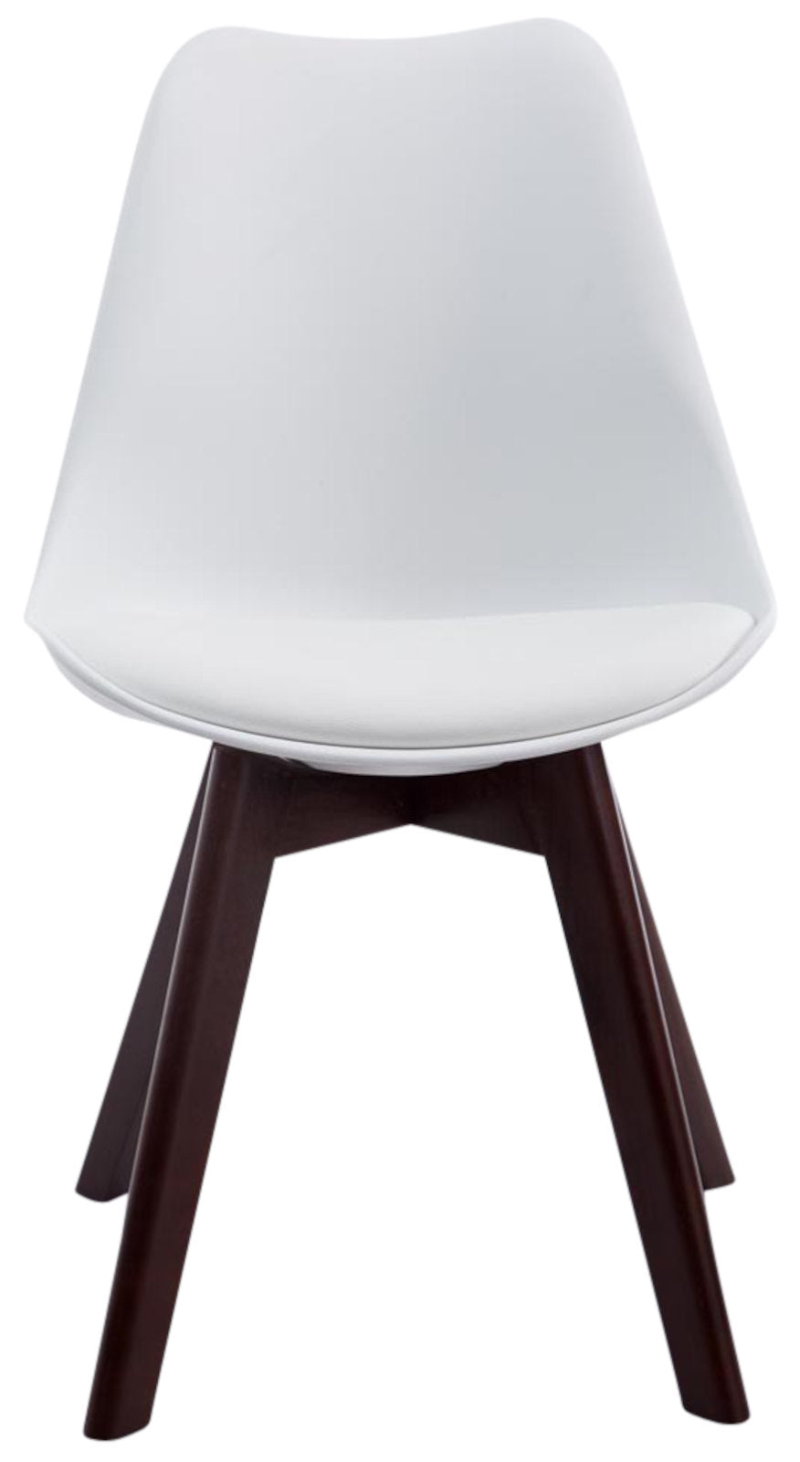 Set van 4 Eetkamerstoelen Borneo - Kunstleer wit,walnoot weiß