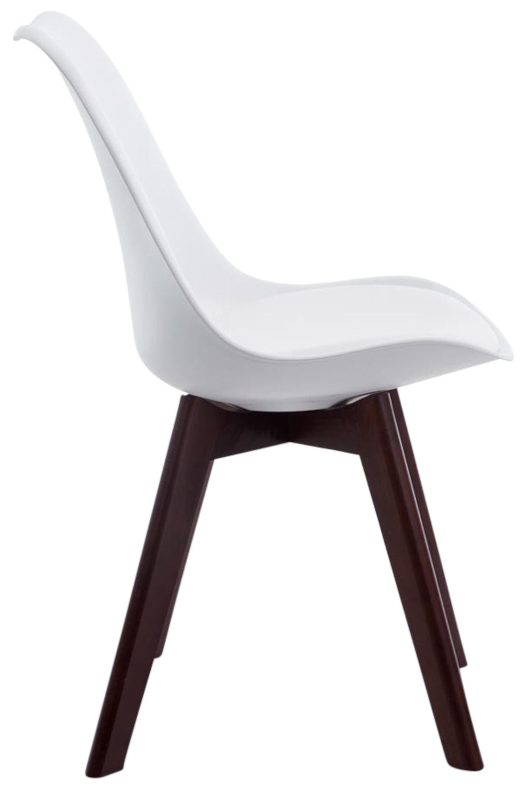 Set van 4 Eetkamerstoelen Borneo - Kunstleer wit,walnoot weiß