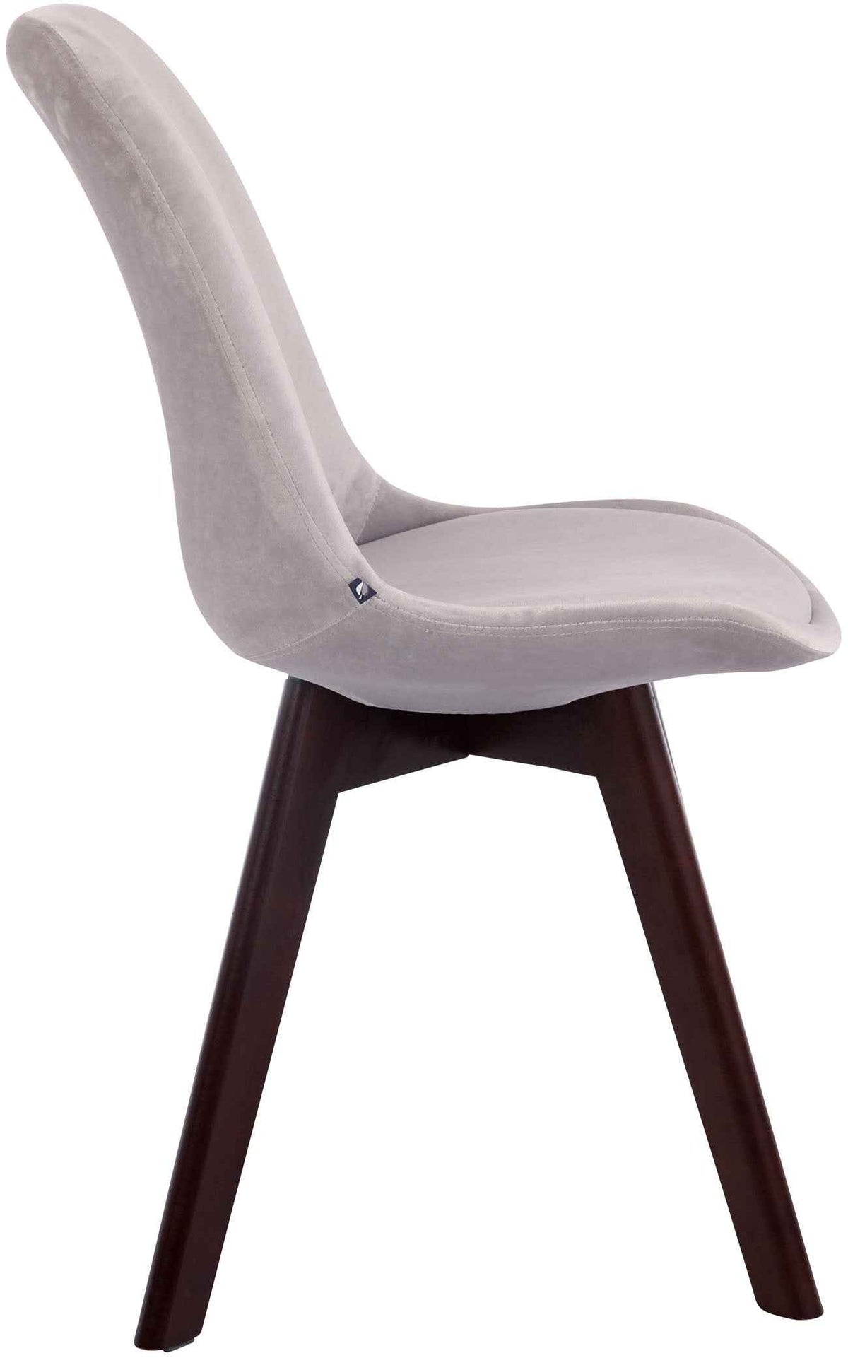 Set van 4 Eetkamerstoelen Borneo Fluweel grijs,walnoot grau