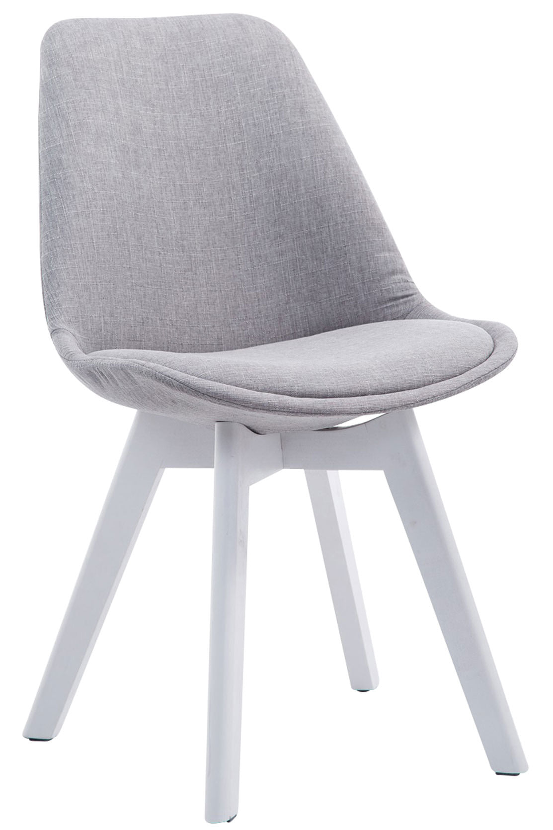 Set van 4 eetkamerstoelen Borneo V2 Stof grijs,wit grau