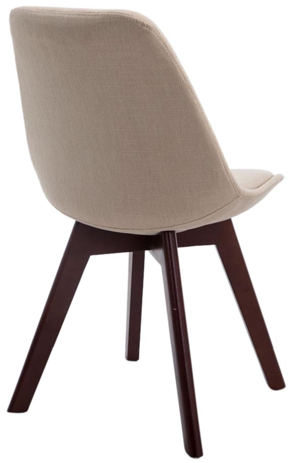 Set van 4 eetkamerstoelen Borneo V2 Stof creme,walnoot creme