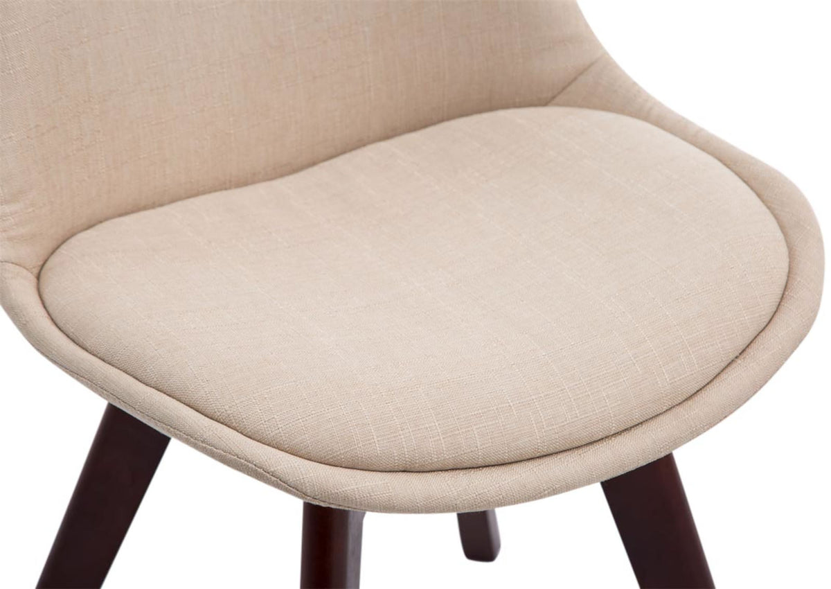 Set van 4 eetkamerstoelen Borneo V2 Stof creme,walnoot creme
