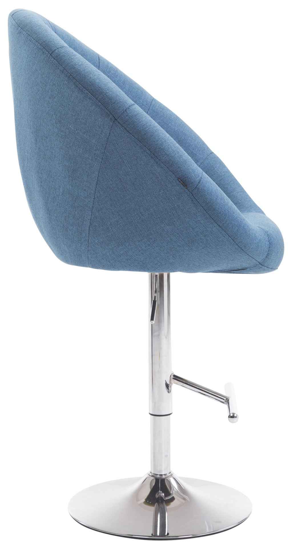 Barkruk London V2 Stof blauw,chroom blau