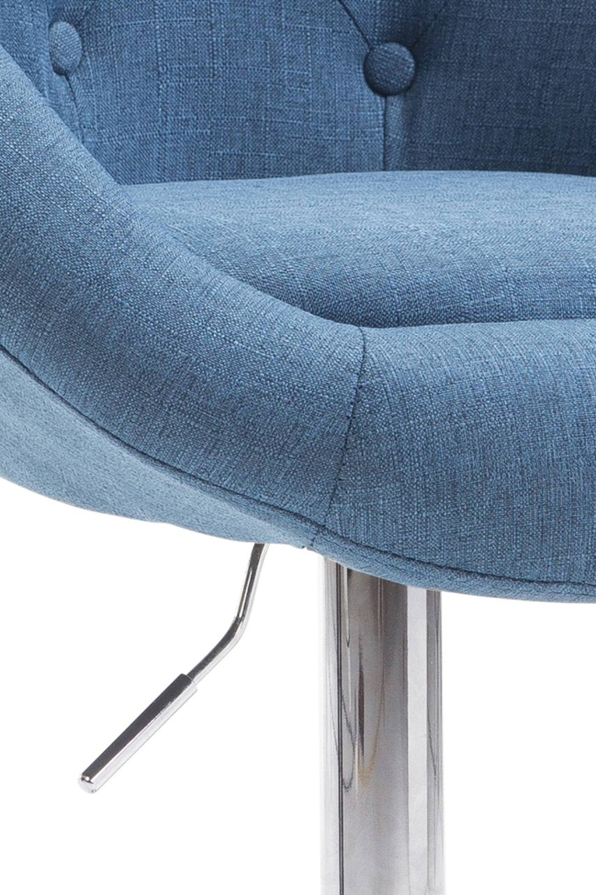 Barkruk London V2 Stof blauw,chroom blau