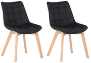 Set van 2 Eetkamerstoelen Passaic Fluweel zwart schwarz