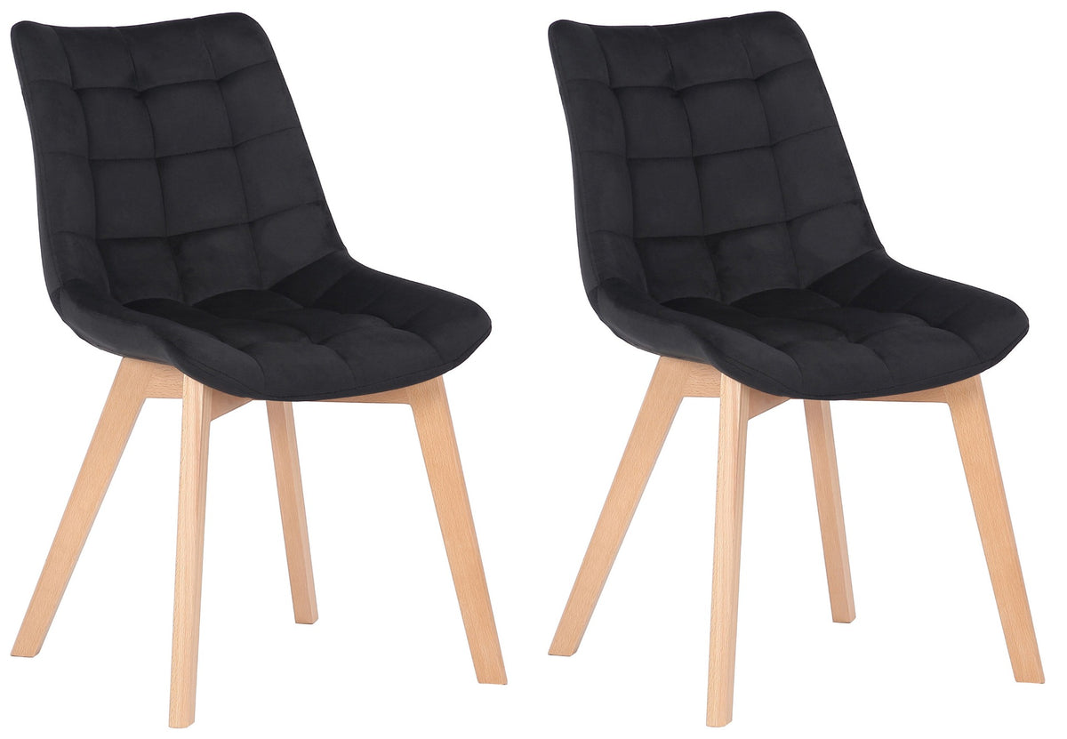 Set van 2 Eetkamerstoelen Passaic Fluweel zwart schwarz