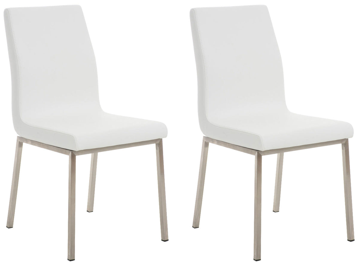 Set van 2 eetkamerstoelen Colmar - Kunstlkeer wit weiß