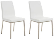 Set van 2 eetkamerstoelen Colmar - Kunstlkeer wit weiß